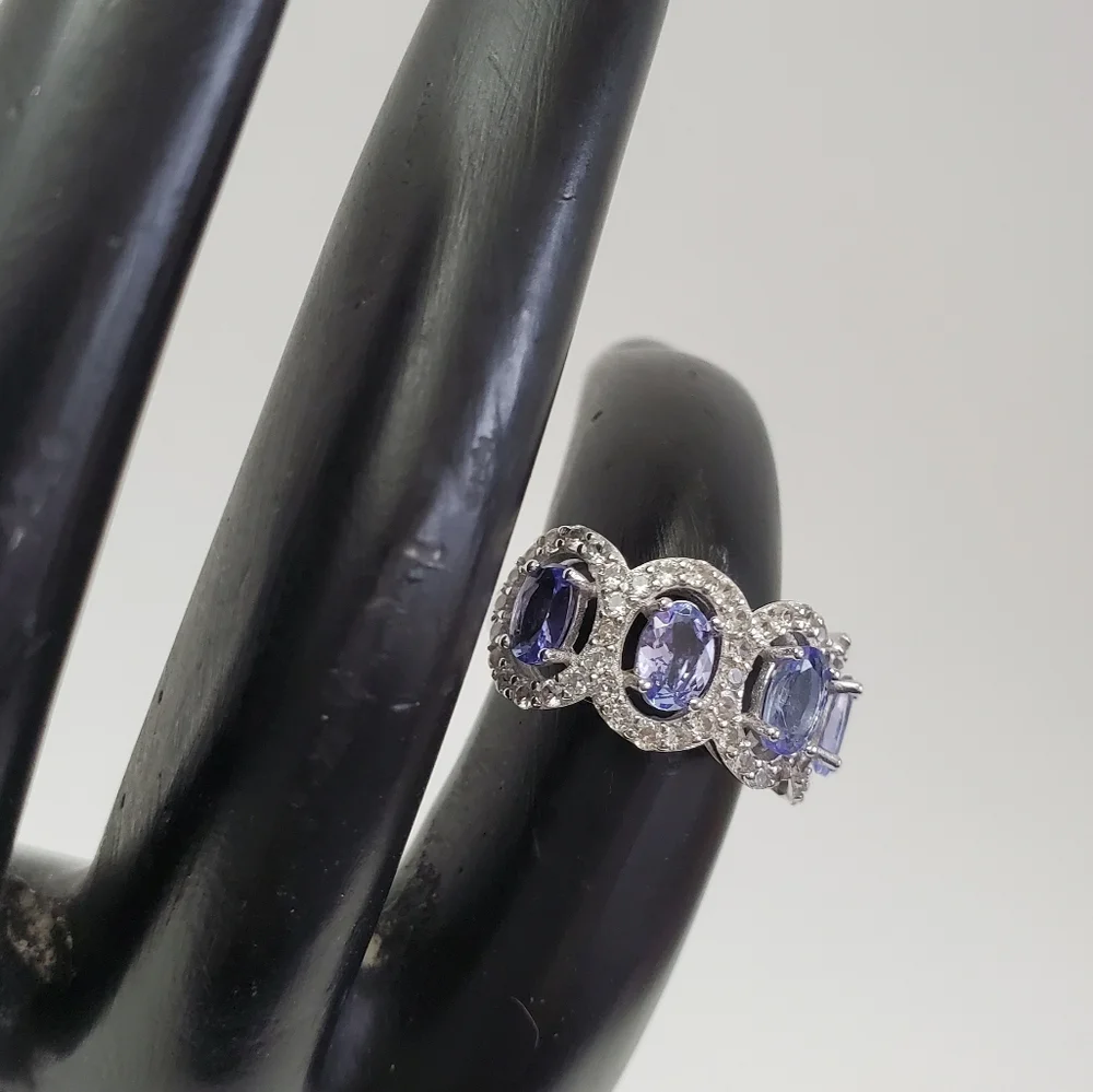 Twilight Symphony Sterling Silver 925 Tanzanite Ring